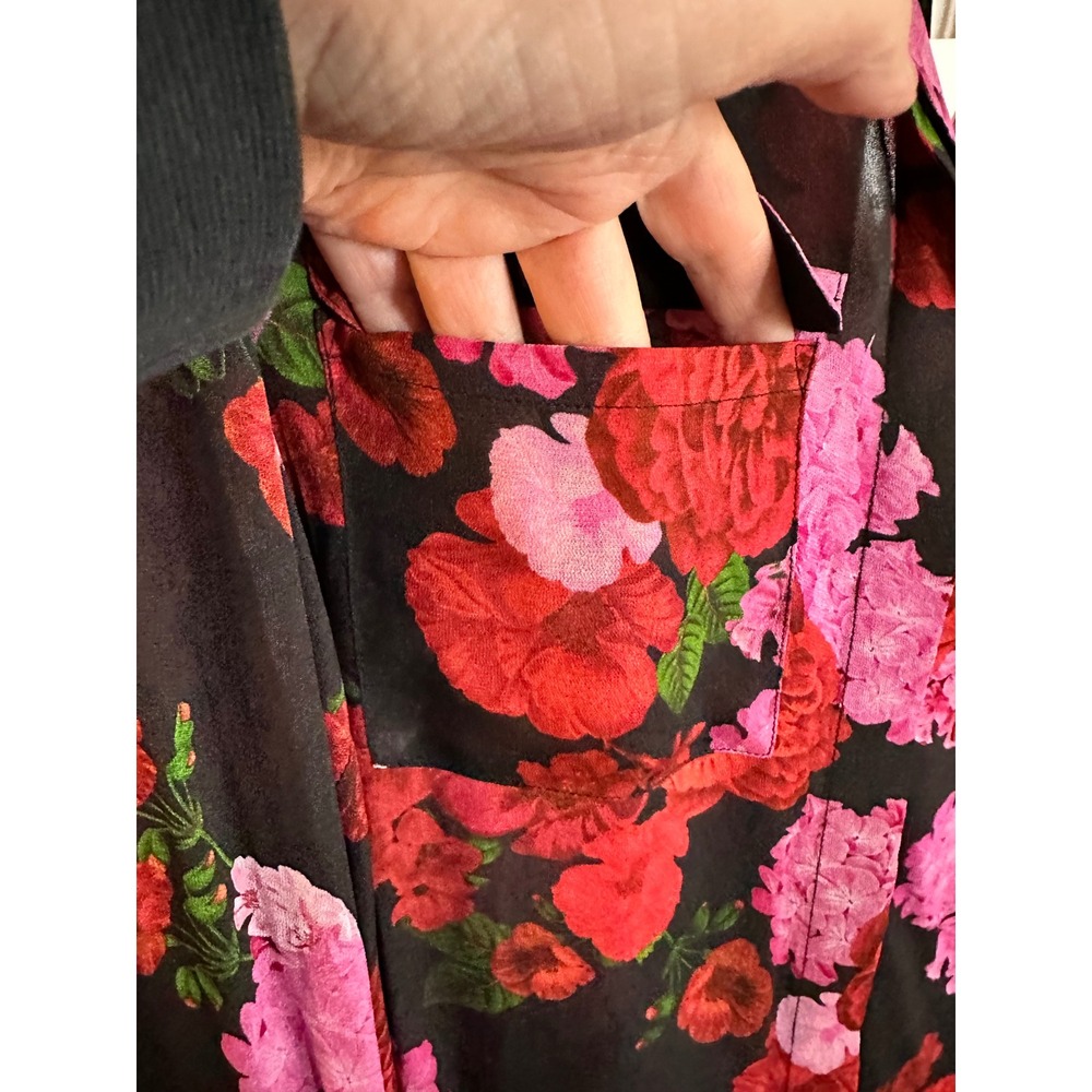 Generation Love Oslo Floral Georgette Shirt Blouse Size‎ XL Red Pink Sheer NEW - Picture 8 of 14